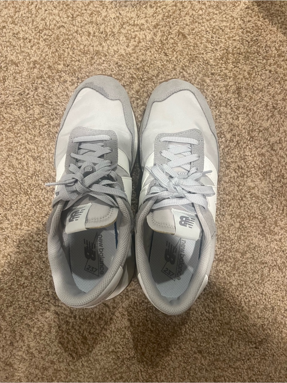 New Balance White and Light Gray Retro Runner